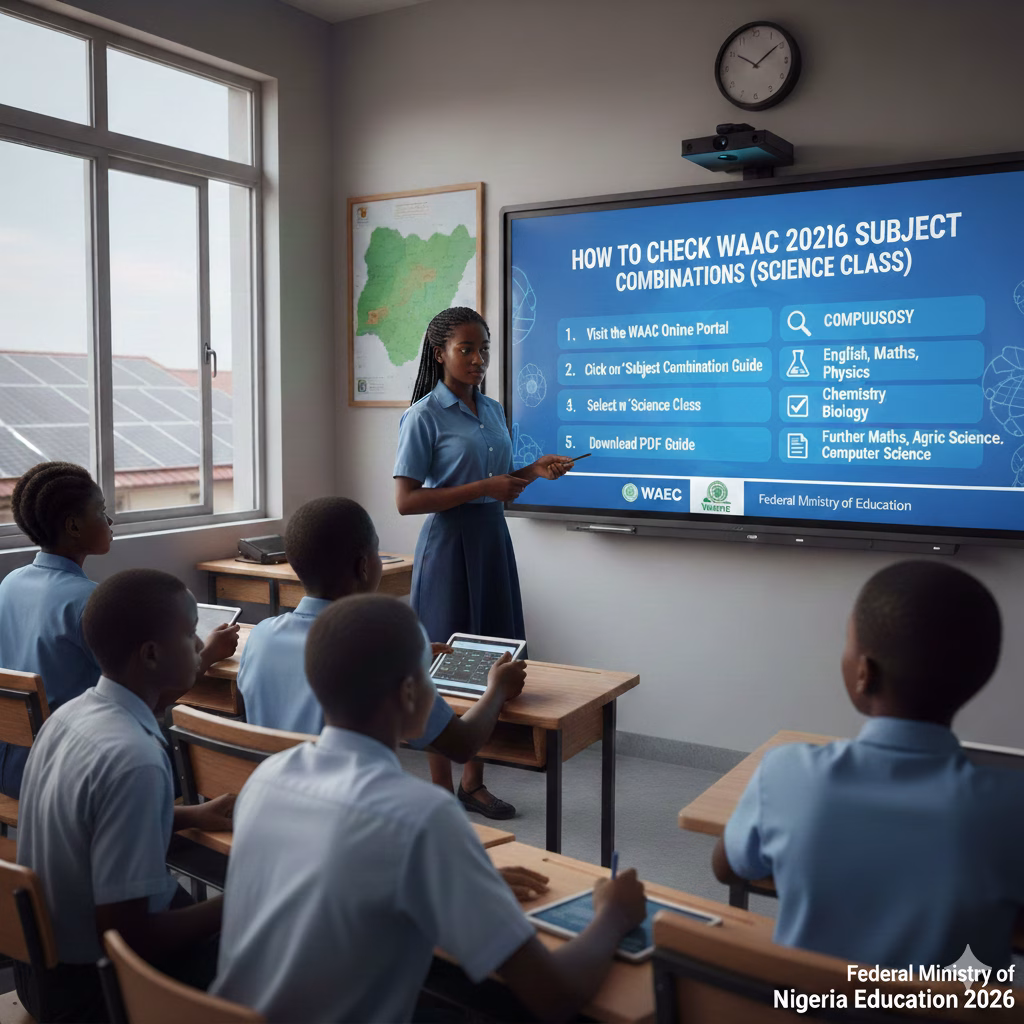 How to check 2026 WAEC subject combinations for Science