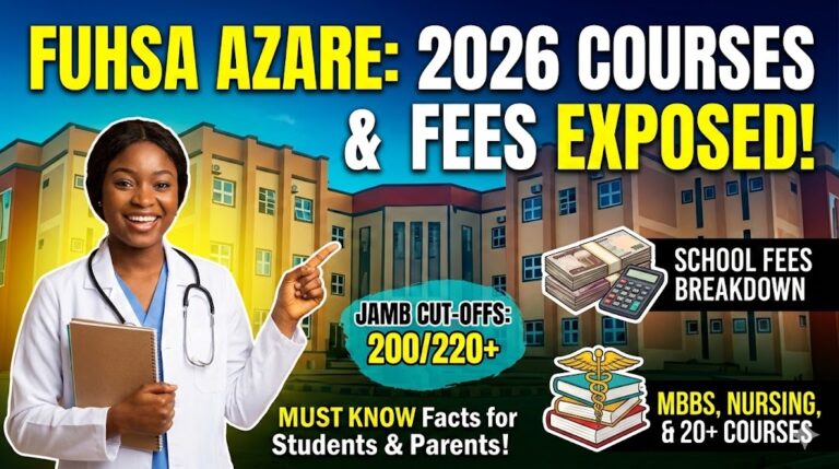 Federal university azare courses and fees for 2026