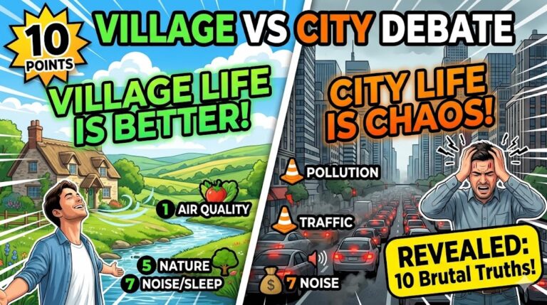 Village life is better than city life debate: 10 Debate Points